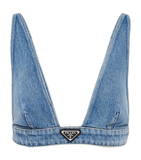 prada denim top|prada bralette top.